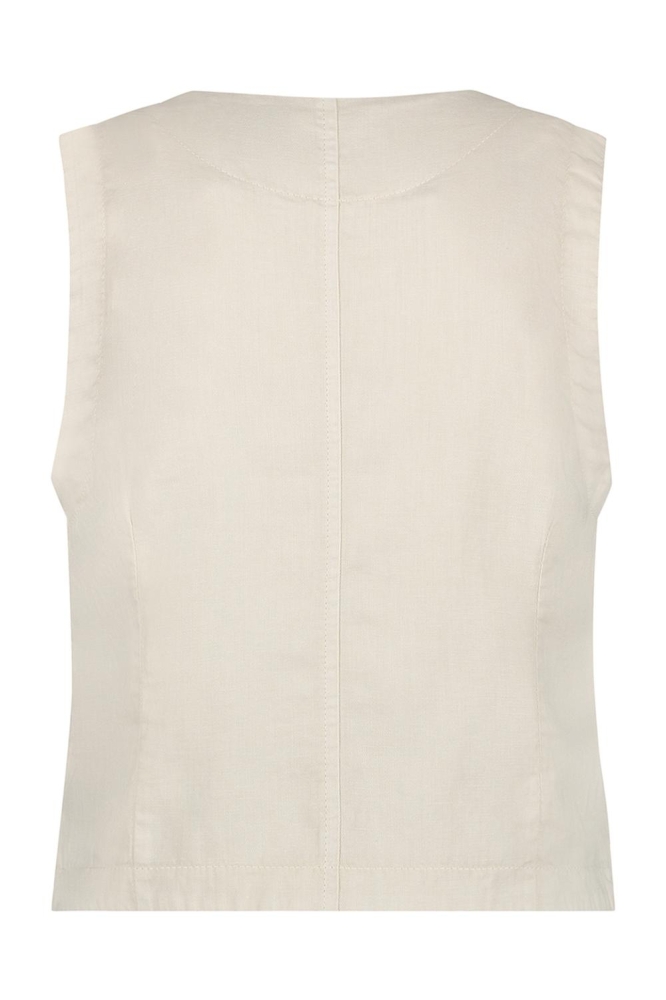 WAISTCOAT COTTON LINEN SRB4506 PEARL